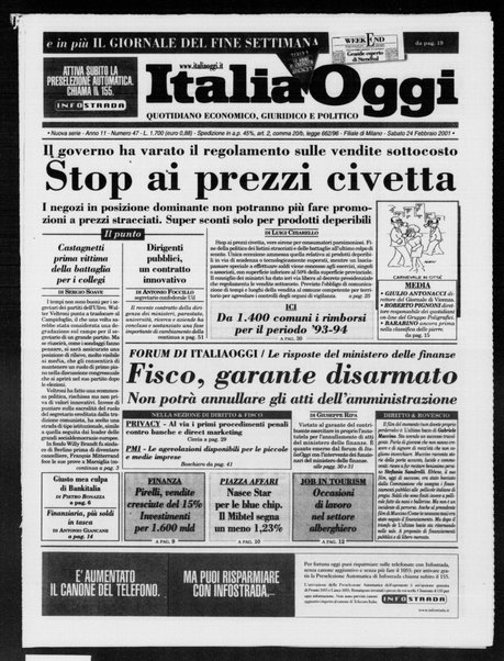 Italia oggi : quotidiano di economia finanza e politica